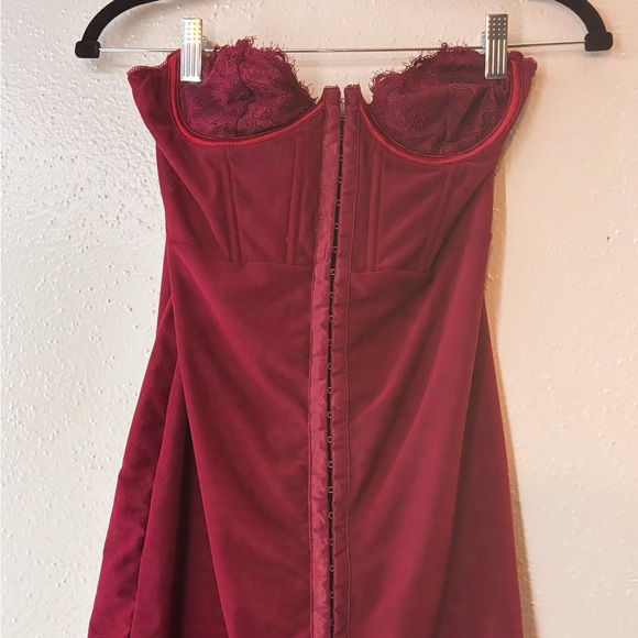 Current Mood Dresses & Skirts - Dollskill - Current Mood Strapless Burgundy Dress